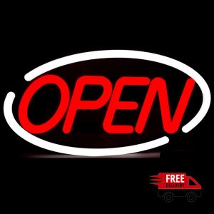 Open Sign Red and White LED Neon